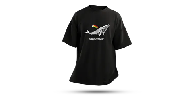 T-shirt noir avec baleine sur le devant