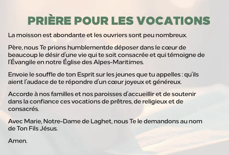 Prière Vocations